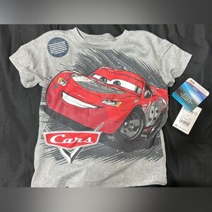 Disney Cars Gray Tee with Red Race Car Design
